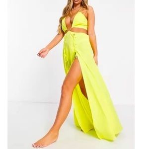 ASOS Neon Yellow Maxi Dress